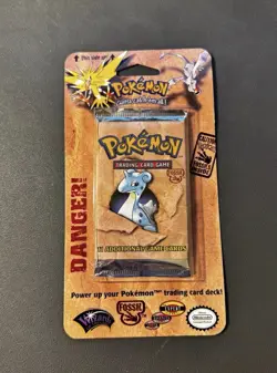 1999 Wotc Pokemon Fossil Blister Pack Factory Sealed Lapras Art!! - Image 1