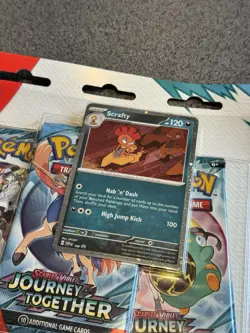 Journey Together 3 Pack Blister (Sealed) Scrafty - Pokemon TCG - Image 3