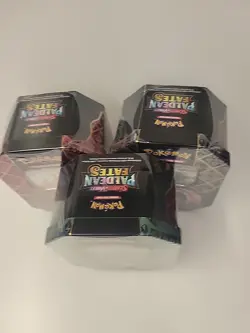 Pokemon Paldean Fates Tins Set x3 Shiny Charizard Tusk Iron Treads New Sealed - Image 4