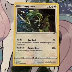 Rayquaza SWSH029 Holo Black Star Promo Pokemon INSANE DOUBLE SWIRL NM - Image 1
