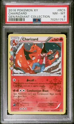 PSA 8 2016 Pokemon XY Generations Radiant Collection Charizard RC5 - Image 1