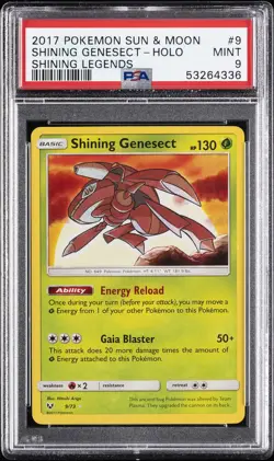 2017 POKEMON SUN & MOON SHINING LEGENDS #9 SHINING GENESECT-HOLO PSA 9 - Image 1