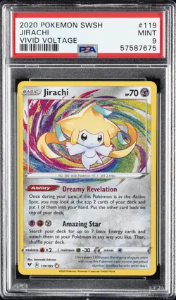 2020 POKEMON SWORD & SHIELD VIVID VOLTAGE #119 JIRACHI PSA 9 - Image 1
