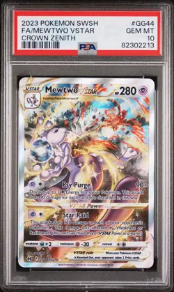 PSA 10 GEM MINT 2023 Pokemon Crown Zenith Mewtwo VSTAR Full Art #GG44/GG70 - Image 1