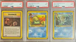 SEQUENTIAL PSA 9 MYSTERIOUS FOSSIL OMANYTE OMASTAR 1ST EDITION FOSSIL POKEMON - Image 1