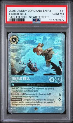 2025 DISNEY LORCANA EN P3-PROMO #11 TINKER BELL - GIANT FAIRY PSA 10 - Image 1