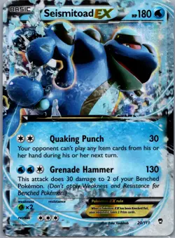 Seismitoad EX - 20/111 - Pokemon Furious Fists XY Ultra Rare Card LP - Image 1