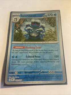 Pokemon TCG Seismitoad 052/197 Obsidian Flames Reverse Holo Card - Image 1