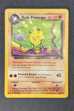 Dark Primeape 43/82 Team Rocket WOTC Uncommon Pokemon Card MP - Image 1