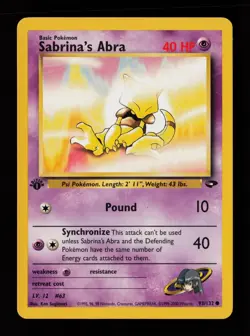 Sabrina's Abra 93/132 1st Edition Common Gym Challenge Pokemon Cards - Image 1