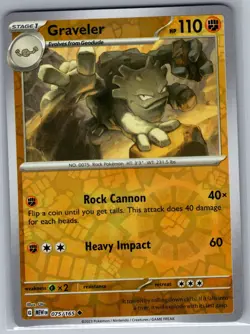 Graveler 075/165 Reverse Holo SV: Scarlet & Violet 151 - Pokemon Card - NM - Image 1