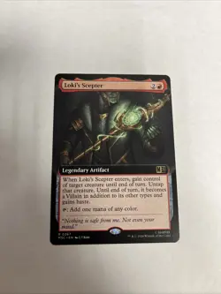 Loki’s Scepter Extended Art Nonfoil Superheroes Card #0367 MTG LP - Image 1