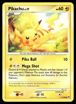 Pikachu 71/99 Common Arceus Pokemon Lightly Played - Image 1