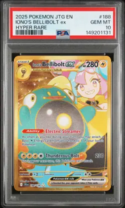 Iono's Bellibolt ex 188/159 Pokemon Journey Together PSA 10 - Image 1