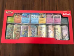 Pokemon TCG Prismatic Evolutions Costco 8 Mini-Tin Bundle w/ Promo Cards NEW - Image 1