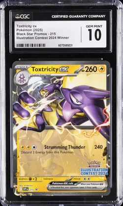 2025 POKEMON BLACK STAR PROMOS #215 TOXTRICITY EX CGC 10 GEM MINT - Image 1