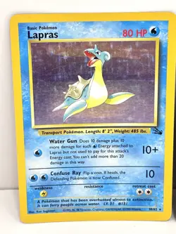 1999 Pokemon Lapras Fossil 10/62 Holo Lot of 3 Holo Rares HP - Image 2
