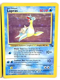 1999 Pokemon Lapras Fossil 10/62 Holo Lot of 3 Holo Rares HP - Image 4