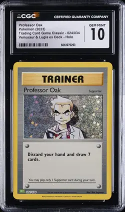 2023 POKEMON CLASSIC VENUSAUR & LUGIA EX DECK HOLO PROFESSOR OAK CGC 10 GEM MINT - Image 1