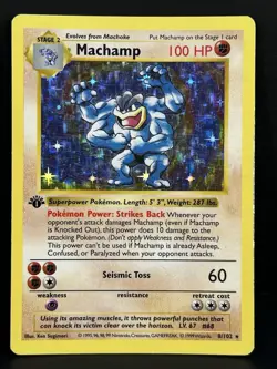 Pokemon TCG Base Set Machamp Holo Shadowless 1st Edition Deck Exclusive #008/102 - Image 1