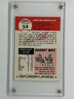 Autographed Bob Feller 1953 Topps Archives #54 Signed Auto Card from 1991 - Image 5