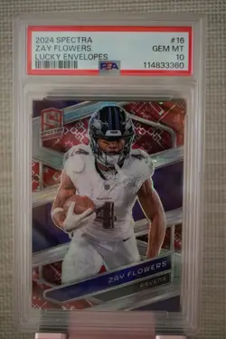 2024 Panini Spectra, Zay Flowers, Lucky Envelopes PSA 10, #5/8 - Image 1