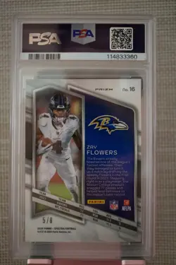 2024 Panini Spectra, Zay Flowers, Lucky Envelopes PSA 10, #5/8 - Image 2