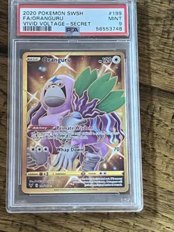 2020 POKEMON SWORD & SHIELD VIVID VOLTAGE SECRET #199 FULL ART/ORANGURU PSA 9 - Image 1
