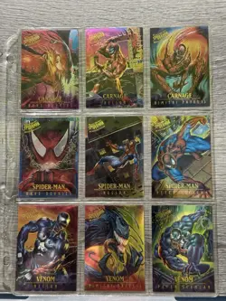 Fleer Ultra Spider-Man 1996 Limited Edition Trading Card Lot (9) Venom Carnage - Image 1