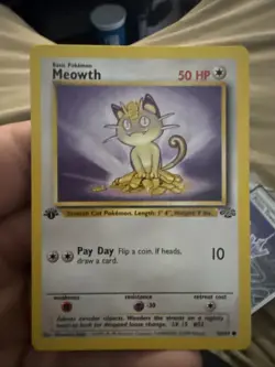 Pokemon TCG Meowth 1st Edition Jungle Set 56/64 WOTC Vintage LP - Image 1