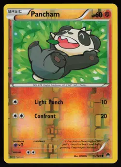 Reverse Holo Pancham 71/122 XY - BREAKpoint MAHOU Art Pokemon TCG Card - Image 1