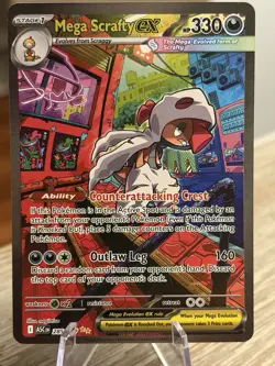 Pokemon TCG Mega Scrafty EX 285/217 Ascended Heroes Secret Rare Full Art Holo - Image 1