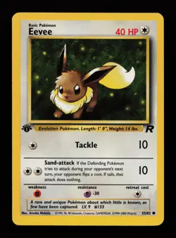 Eevee 55/82 1st Edition Common Team Rocket Pokemon Cards - Image 1
