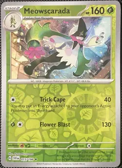 Meowscarada 015/198 SV01: Scarlet & Violet Base Set Reverse Holo Pokemon Card - Image 1