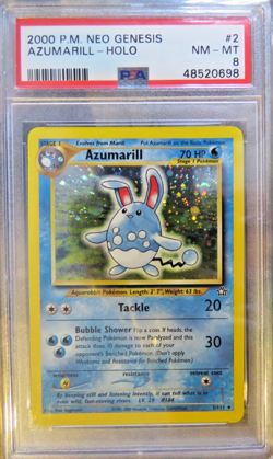 Pokemon Neo Genesis 2 Azumarill NEAR MINT-MINT PSA 8 - Image 1