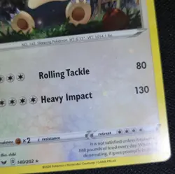 FART HD GALAXY SWIRL 🌀💫 HOLO BLEED Snorlax 140/202 Cosmos Promo Pokemon Card - Image 2