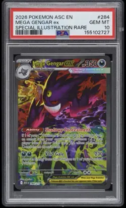 2026 POKEMON ASC EN-ASCENDED HEROES #284 MEGA GENGAR EX PSA 10 - Image 1