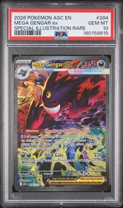 2026 POKEMON ASC EN-ASCENDED HEROES #284 MEGA GENGAR EX PSA 10 - Image 1
