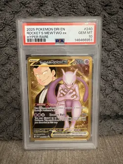 Pokemon TCG Team Rocket's Mewtwo EX Destined Rivals Hyper Rare PSA 10 240/182 - Image 1