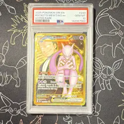 Pokemon Team Rocket's Mewtwo ex 240/182 Destined Rivals Hyper Rare PSA 10 - Image 1