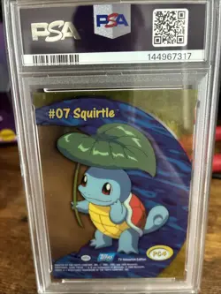 PSA 9 MINT Pokemon Squirtle Topps Clear Card PC4 2000 TV Animation - Image 2