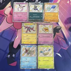 Pokemon TCG | Scarlet & Violet Paldean Fates Baby Shiny Holo X7 Card Bundle - Image 1
