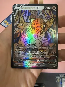 Sandshrew & Sandslash Stained Glass Pokemon Card DISPLAY ART CARD - Image 2