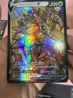 Sandshrew & Sandslash Stained Glass Pokemon Card DISPLAY ART CARD - Image 3