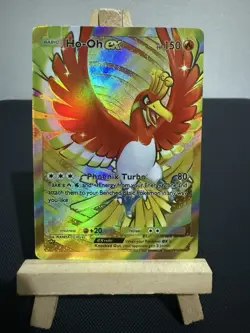 Ho Oh Ex GOLD Pokemon Pocket Card TCG Display Art Card - Image 1