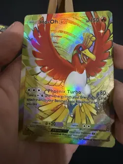 Ho Oh Ex GOLD Pokemon Pocket Card TCG Display Art Card - Image 2