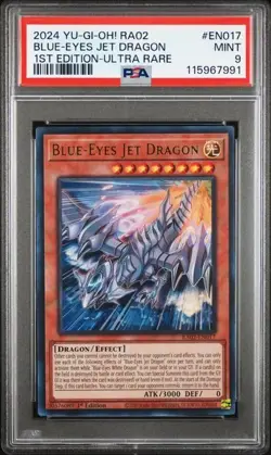 2024 YuGiOh! RA02 Blue-Eyes Jet Dragon 1st Ed. ULTRA RARE #EN017 PSA 9 MINT - Image 1
