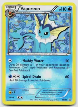 Vaporeon BW89 Black And White Promo Holo Pokemon MP - Image 1