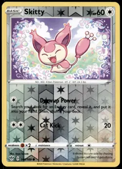 Skitty 141/189 Common Darkness Ablaze Pokemon Reverse Holo Near Mint - Image 1
