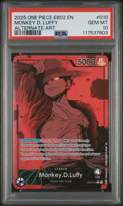 2025 One Piece EB02 Monkey.D.Luffy Leader Alternate Art EB02-010 PSA 10 - Image 1